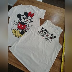 Disney Mickey & Minnie Graphic Tank and Tee Set - Cream Size S & L
